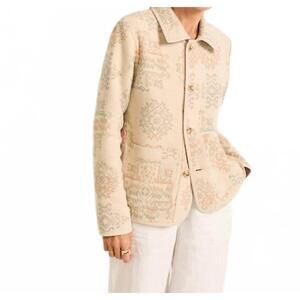 NEW PENDLETON reversible chore jacket in ecru/shale laurel grove